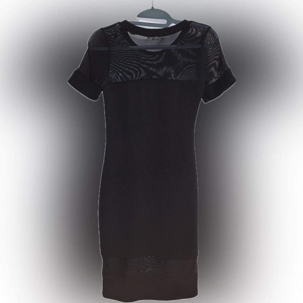 Bozzolo Women’s Black Mesh PanelTop Dress -Size Small - preowned